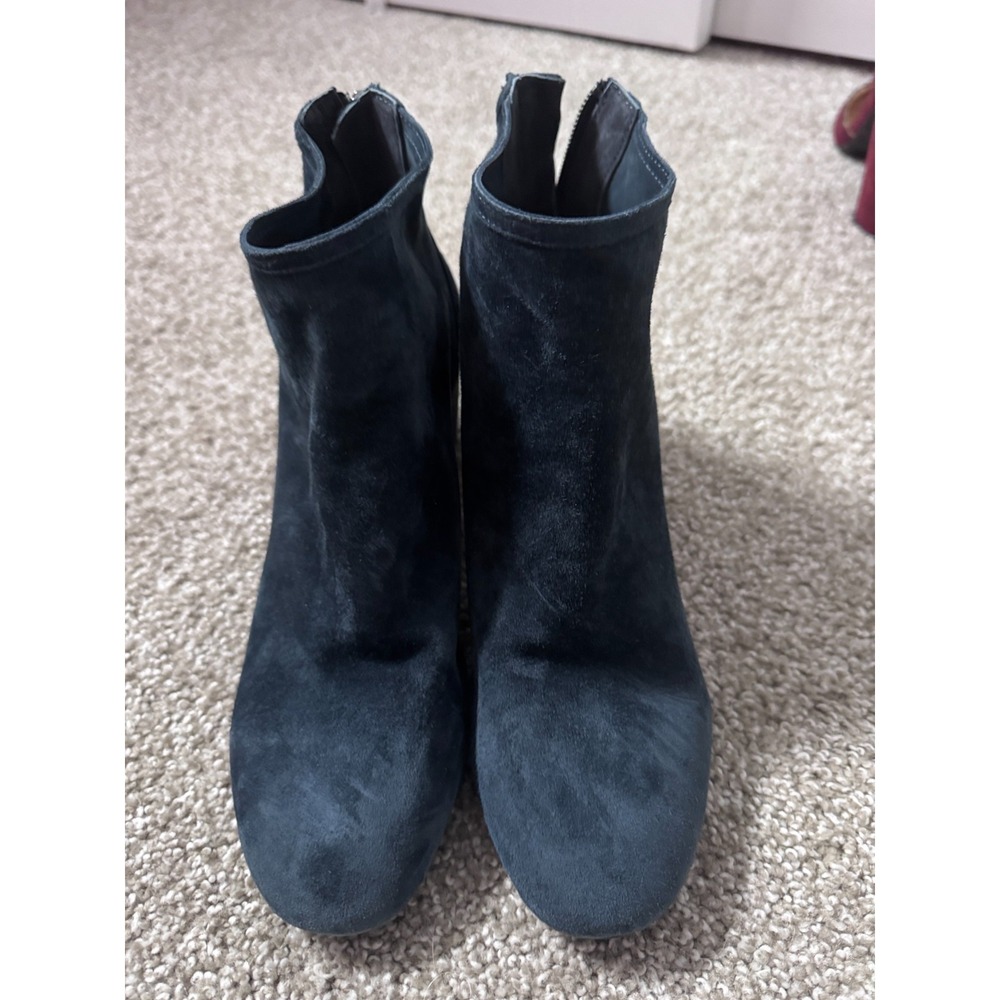 Cecelia New York Sz 8Women Blue Suede Ankle Boots Side Zip
